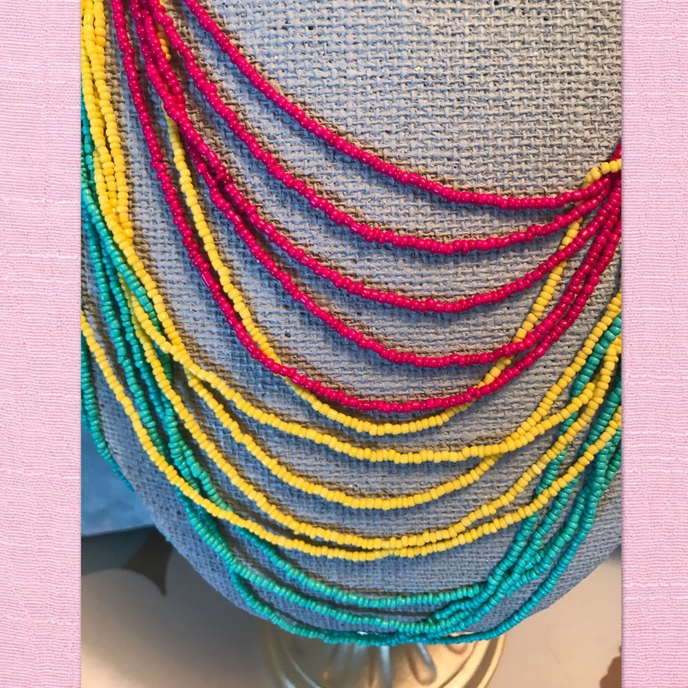 Colorfully multi strand BEADED NECKLACE